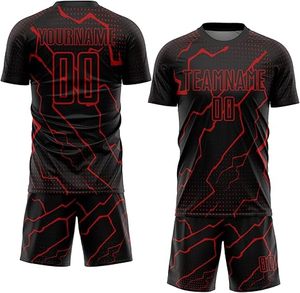 ชุดเสื้อและกางเกงกีฬาแบบสั่งทำพิเศษสำหรับผู้ชาย สวมใส่สบาย ระบายอากาศได้ดี ขนาดผู้ใหญ่ ทรงแอธเลติก ชุดฟุตบอลชาย - Product Image 6