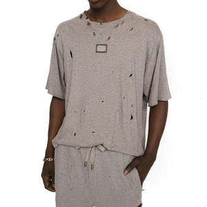 เสื้อยืดผู้ชายแบบดิสเทรสสั่งทำพิเศษ เสื้อยืดผู้ชายแบบดิสเทรส เสื้อผ้าผู้ชาย เสื้อยืดผู้ชายแบบดิสเทรส - Product Image 1