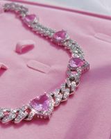 Kalung Cuban Link Moissanite Trendy Berlapis Emas 10K untuk Wanita, Gaya Hip Hop, Bersertifikat IGI