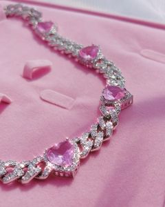 Collier tendance en moissanite sertie de pierres, style cubain, pour femme, plaqué or 10 carats, argent, style hip-hop, certifié IGI, cadeau - Product Image 1