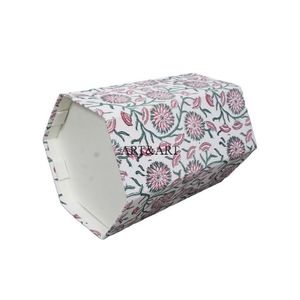 Poubelle hexagonale élégante en papier de coton fait main, ouverte en dessus, pour usage intérieur/extérieur, idéale pour le bureau, vente en gros - Product Image 5