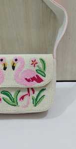 กระเป๋าถือทรงสี่เหลี่ยมผืนผ้า ALI FASHION ART งานฝีมือปักลูกปัดแก้วลายผีเสื้อหลากสีสัน งานฝีมือสิ่งทอ ซักได้ ใช้ได้ทุกวัน - Product Image 4