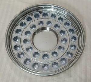 Premium Stainless Steel Deluxe Holy Communion Tray 33 Cups Center Bread <b>Plate</b> Stable Bottom <b>Ring</b> No Lid Durable Dishwasher Safe - Product Image 5