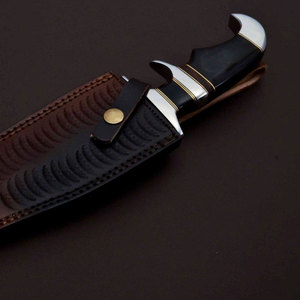 Couteau de camping Bowie en acier inoxydable, couteau utilitaire pour la randonnée et la chasse en plein air, avec poignée et étui confortables - Product Image 3