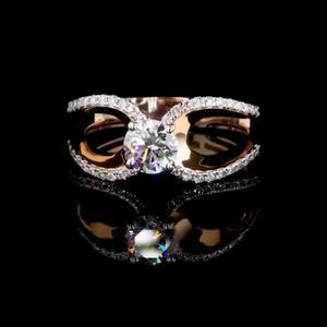 แหวนเพชรทรงกลม 1.00 กะรัต สี D ได้รับการรับรองจาก GIA สำหรับงานหมั้นและงานแต่งงาน ทำจากทองคำแท้ 14K - Product Image 1