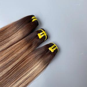 100% vietnamien Bonesright cheveux humains Super Double dessiné génie trame faisceau de cheveux avec surbrillance couleur Style droit - Product Image 2