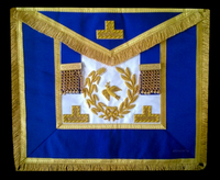 Regalia maçonniques : Tablier en toile brodé en peau d'agneau pour Compagnons du Royal Arch, avec épingle de sûreté pour Regalia du Chapitre Royal