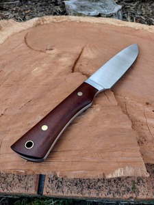 Cuchillo para exteriores con hoja de acero D2, mango de madera y funda de cuero, cuchillo personalizado - Product Image 2