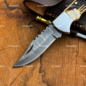 UA Supplies Hot Selling Industrial Grade Damascus Steel Folding <b>Knife</b> Wood <b>Handle</b> Non-Adjustable Pocket Gear 6.5 EDC OEM Low MOQ - Product Image 4