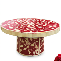 Table basse artisanale en nacre avec motif feuille, vente en gros, personnalisable OEM ODM, DECORYUG