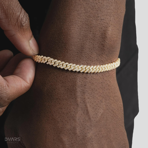 สร้อยข้อมือคิวบันแบบมีหนามประดับเพชรโมอิสซาไนต์ สร้อยคิวบันแบบหนา ประดับเพชรเต็มเส้น เงินแท้ 925 สไตล์ไมอามี่ สำหรับผู้ชาย เครื่องประดับฮิปฮอป - Product Image 2