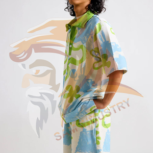 Ensemble deux pièces pour homme de qualité supérieure, décontracté, été, 100% coton, uni, personnalisable, séchage rapide, respirant, ensemble deux pièces pour homme en sublimation - Product Image 5