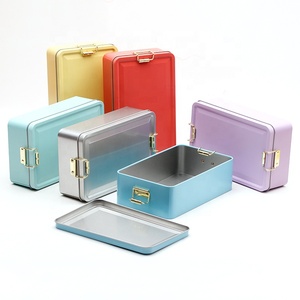 Bán Buôn Biểu Tượng Tùy Chỉnh Rỗng Kim Loại Lon Thiếc Với Khóa Khóa Nắp Cấp Thực Phẩm Hộp Ăn Trưa Cho Trẻ Em Bánh Cookie Bao Bì Hộp - Product Image 1