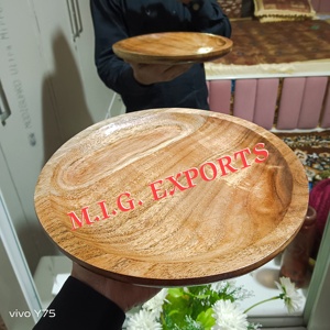 Wooden Plate with Natural Polished Surface Rustic Serveware for Dining Kitchen Restaurants & Special Occasions Wooden Plate. - Product Image 5
