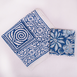 Foulard carré en coton bleu à motif géométrique, décontracté et multifonctionnel, pour la tête et le cou, vente en gros - Product Image 6