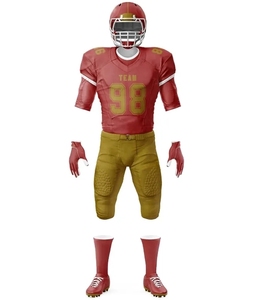 Uniforme de Fútbol Americano para Hombre, Conjunto de Jersey y Pantalones Rojo y Verde Sólido, Absorbente de Humedad, 100% Poliéster, Impresión por Transferencia de Calor en la Parte Delantera - Product Image 5