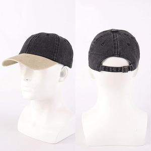 Gorra de Béisbol Vintage de 5 Paneles en Negro y Marrón, de Algodón Lavado, Dos Tonos, Estilo Dad Hat, Transpirable, Impermeable y Ajustable - Product Image 3