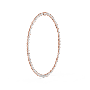 Lab Grown Diamond Marquise Cut Tennis <b>Necklace</b> in Rose Gold | Elegant Luxury <b>Statement</b> <b>Necklace</b> for Women - Product Image 3