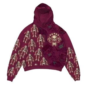 Venta al por mayor de los hombres 100% de algodón polar sudadera personalizada GSM bordado gota hombro Sudadera con capucha sólido invierno Casual Wear con Puff - Product Image 1