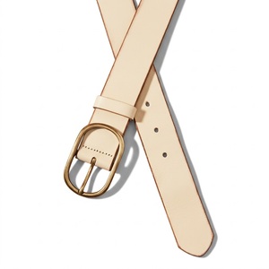 Women PU Leather Casual <b>Belt</b> Wholesale Adjustable Fashion Waist Custom Antique <b>Gold</b> Alloy Buckle 2.5cm Width 110-120cm Length - Product Image 1