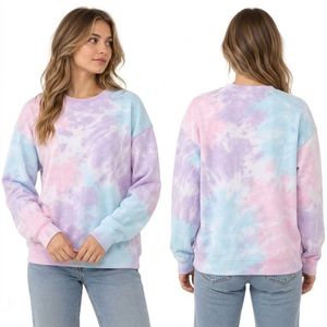 Sage Green <b>Women</b> Cotton Sweatshirts Solid O Neck 100% Cotton Fleece Pullover <b>Thermal</b> Weight Long Sleeve Active Shirts - Product Image 4