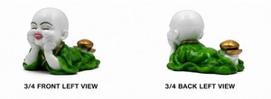 Figura Decorativa Moderna de Resina Hecha a Mano, Verde y Blanca, Escultura Decorativa para Mesa, Adorno para el Hogar - Product Image 3