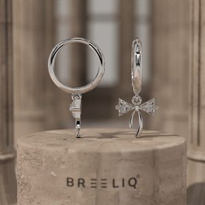 Pendientes de Aro con Lazo de Diamantes en Oro Blanco de 14K, Elegantes y Brillantes, con Corte Trillón, Joyería Fina de Alta Calidad, Regalo para Mujer - Product Image 5