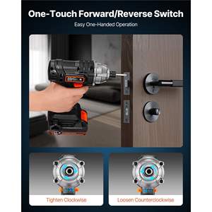 Kit de Atornillador de Impacto Inalámbrico Eléctrico de 20 V con Motor Potente, 1/4 de Pulgada, 2800 RPM de Velocidad Máxima, 10 Puntas, Luz de Trabajo LED para Muebles - Product Image 4