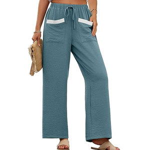 Women Trendy <b>Summer</b> Trousers Lightweight Loose Fit Daily Wear <b>Pants</b> Women Cotton Blend <b>Summer</b> <b>Pants</b> Mid Waist Straight Leg - Product Image 1