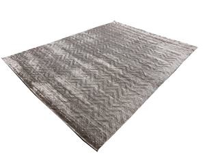 Alfombra de Bambú y Seda Tejida a Mano, Diseño en Relieve Bajo y Alto, Estilo Liso, Respaldo de Algodón Hecho a Mano, Uso en el Hogar y la Oficina, India - Product Image 1