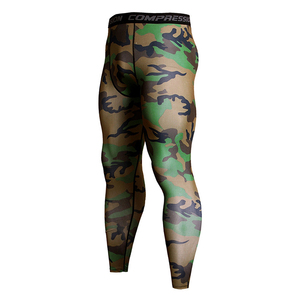 Leggings de compression camouflage pleine longueur pour hommes, taille élastique, en Spandex et Polyester, pour le sport - Product Image 2
