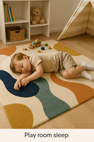 Tapis rectangulaire moderne abstrait fait main en laine blanche pour la décoration de chambre