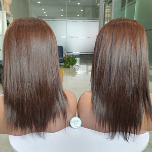 Pelucas de Cabello Virgen Europeo Suizo de Alta Calidad, Color Marrón Chocolate, Transparentes, HD, con Encaje en la Parte Superior, de 12 Pulgadas - Product Image 4