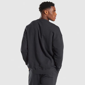 Conjunto Deportivo de Algodón Negro para Hombre, Sudadera de Cuello Redondo, Pantalones Jogger, Color Sólido, Largo Completo, para Otoño - Product Image 6