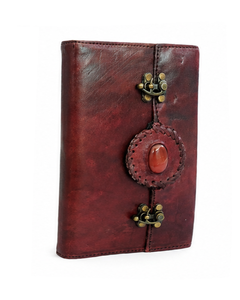 Leather Bound Journal Notebook <b>Lock</b> Closure Travel <b>Diary</b> Writing Sketchbook Classic Leather Journal Notebook Gemstone Closure - Product Image 5