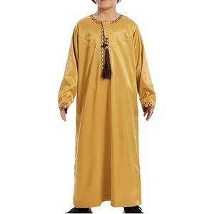 Latest Design Silk Made Cotton Kids <b>Thobes</b> Jubbah Islamic Clothing Robes Long Oversized Kids Solid <b>Thobes</b> with OEM Services - Product Image 1