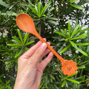 Cuchara de madera vietnamita con diseño de margarita, cuchara de madera de roble con mango de flor de margarita, cuchara de madera con forma de mariposa y flor - Product Image 2