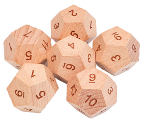 Dés hexagonaux à 12 faces en bois de hêtre de 3 cm pour jeux de société, accessoires pour jeux de cartes et de couple, artisanat en bois, boîtes en bois, enseignes murales - Product Image 1