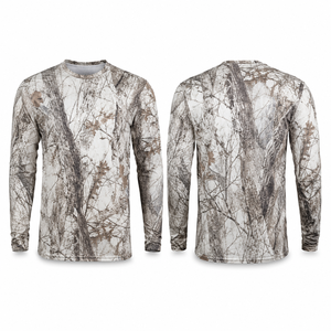 Camiseta de Camuflaje de Manga Larga para Hombre, Cuello Redondo, Transpirable, de Poliéster, para Caza, Otoño, Estilo Casual - Product Image 1