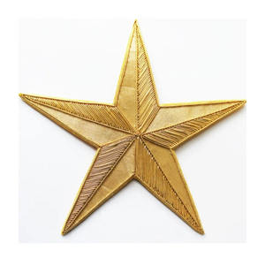 Premium Gold Bullion Wire Church Cross Badge Hand Embroidered Religious Vestment <b>Patch</b> <b>Sew</b> <b>On</b> Metal Badge Custom Color OEM - Product Image 2