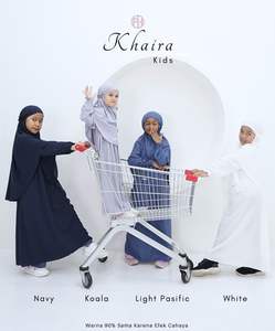 ABAYA MUSULMANA MÁS VENDIDA, CONJUNTO DE VESTIDO PARA NIÑAS EN SPANDEX/POLIÉSTER, CON VOLANTES, MANGA LARGA, CIERRE DE CREMALLERA, CASUAL, ECOLÓGICA - Product Image 3