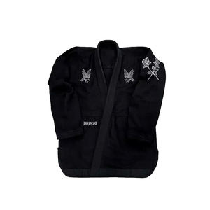 Kimono de BJJ Pajjesa pour homme, noir, coton extensible 380g, broderie main Aigle Rose, coupe classique, arts martiaux - Product Image 1