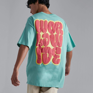 Camiseta de Manga Corta para Hombre, 100% Algodón, Estampado 3D, Talla Grande, Estilo Casual Urbano, Logotipo Personalizado, Color Blanco - Product Image 1