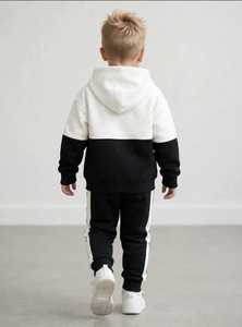 ONETEN APPARELS Ensemble de survêtement pour bébés garçons, sweat-shirt à capuche zippé et pantalon de jogging, color block, tenue décontractée d'automne, manches longues - Product Image 4