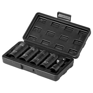 Set di chiavi a bussola a 6 punte metriche e SAE da 1/2 pollice con 4 misure per dadi ruota, in acciaio CR-MO, per dadi ruota e accessori - Product Image 5