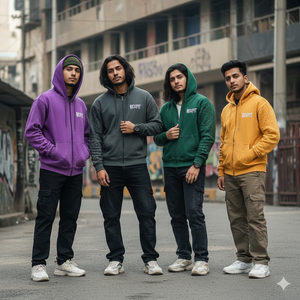 Sweats à capuche personnalisés avec fermeture éclair, 100 % coton molletonné, broderie 3D, strass, respirants, streetwear d'hiver, faible MOQ - Product Image 2
