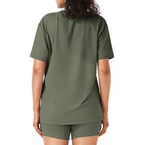 Custom Logo Summer Oversized Women's Short <b>Sets</b> Streetwear Short Sleeve Biker Shorts Gym 2 Piece Women Lounge Wear Women's <b>Sets</b> - Product Image 2