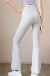 Whiteaura International Custom Mid Elastic Waist Skinny Fleece <b>Flare</b> Yoga Pants Breathable Stretchy <b>Leggings</b> Patchwork Flat - Product Image 3