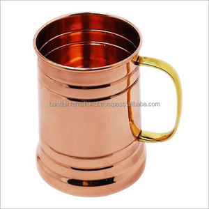 Mug à boire en cuivre de qualité supérieure avec poignée et finition polie pour la consommation et l'utilisation en cuisine, mug en cuivre anti-fuite - Product Image 4