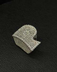Custom Letter P 925 Sterling Silver Moissanite Hip Hop Wedding <b>Ring</b> Iced <b>Initial</b> Statement Men's Luxury Bling 14K Gold Plated - Product Image 1